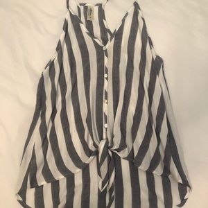 Blue/White Striped Tank Top